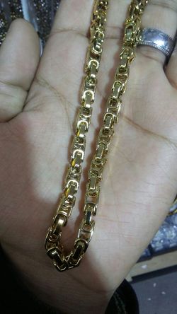 Gold Plated Biker Link Necklace (30 inches)