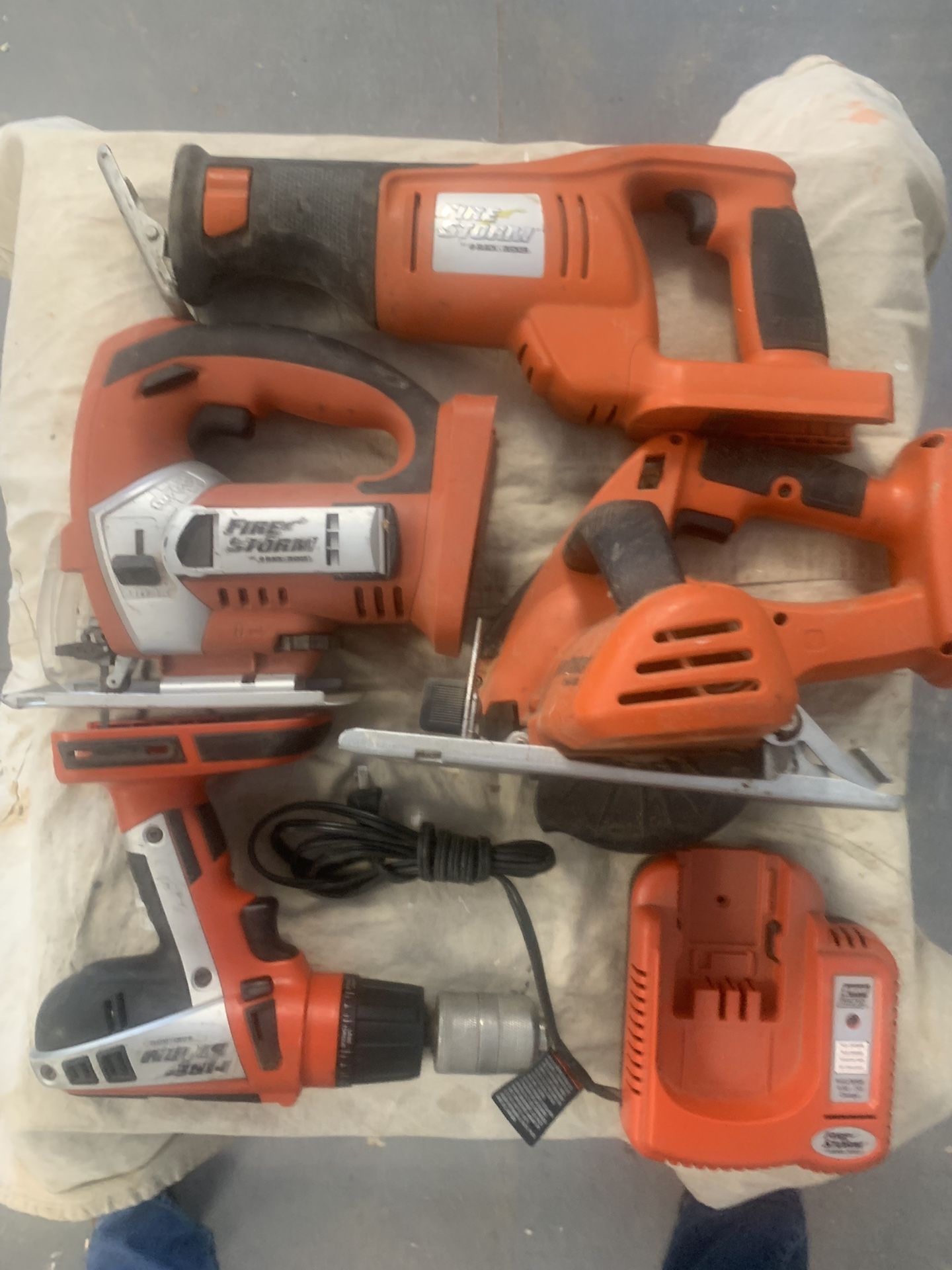 Black & Decker “Firestorm” 24V Tool Set W/Rolling Tool Box