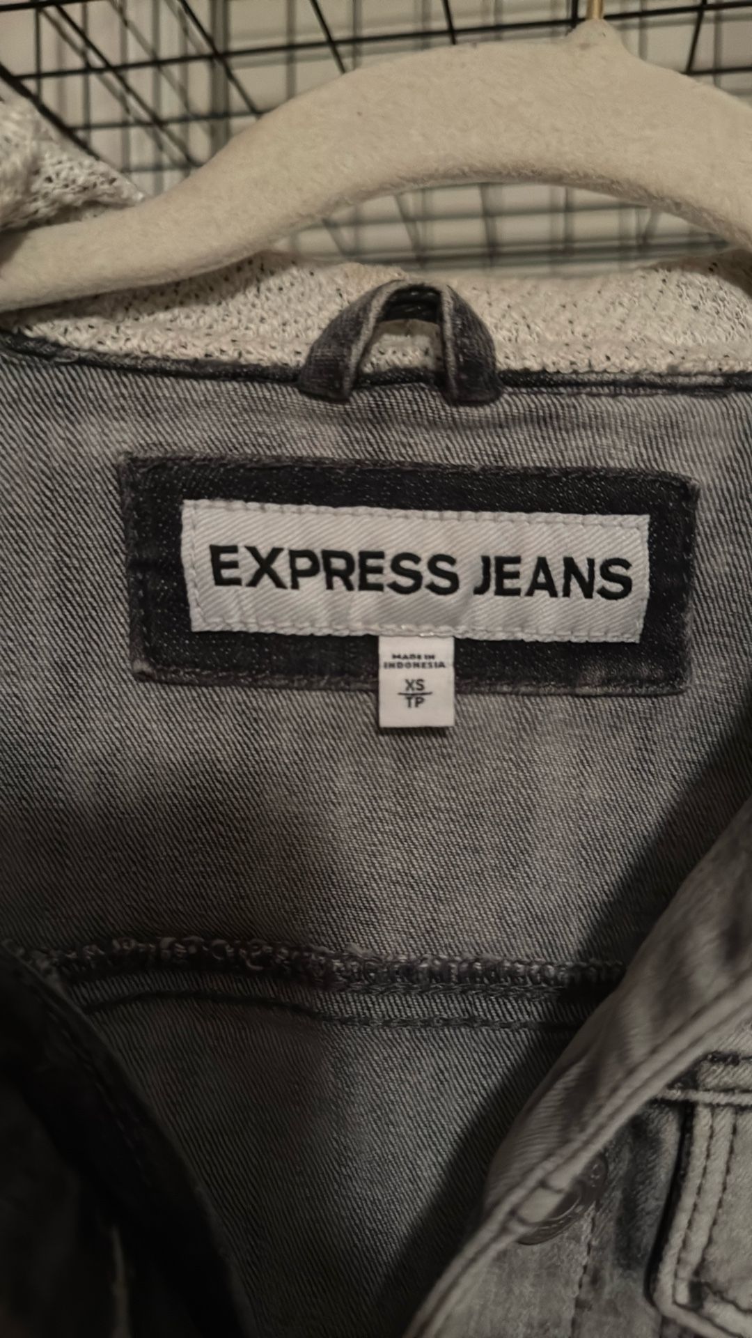 Express Jeans Jacket With Hood
