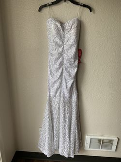 Brand new woman’s Jump Apparel brand white sequin maxi dress up for sale