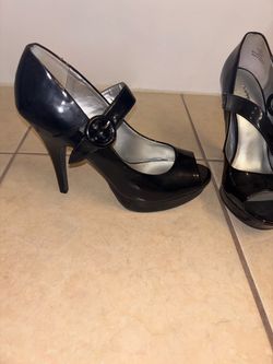 Black Open Toe heels size 10
