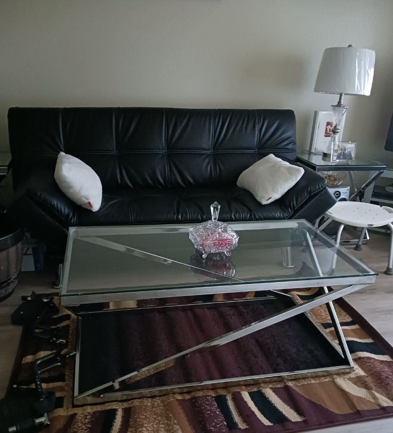 3 Piece Couch/futon With Side Seating Benches