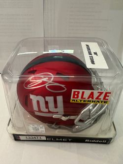 Odell Beckham Jr Beckett Certified  Mini Blaze Helmet