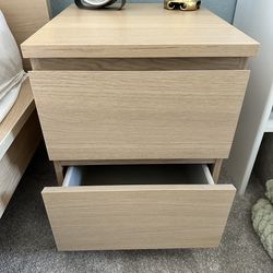 Malm Bed Frame and Night Stand