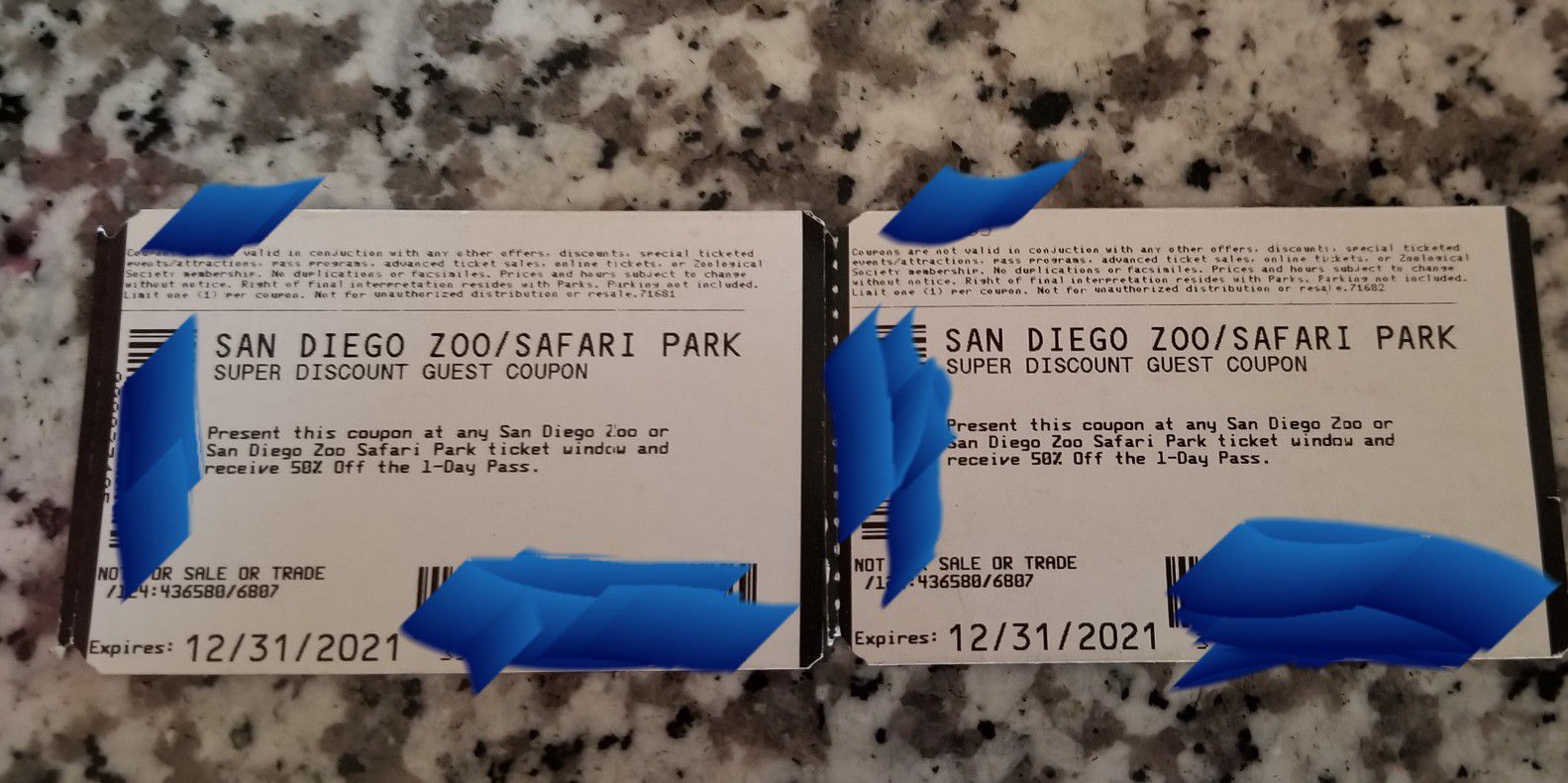 San Diego Zoo/zafari Park Guest Coupon