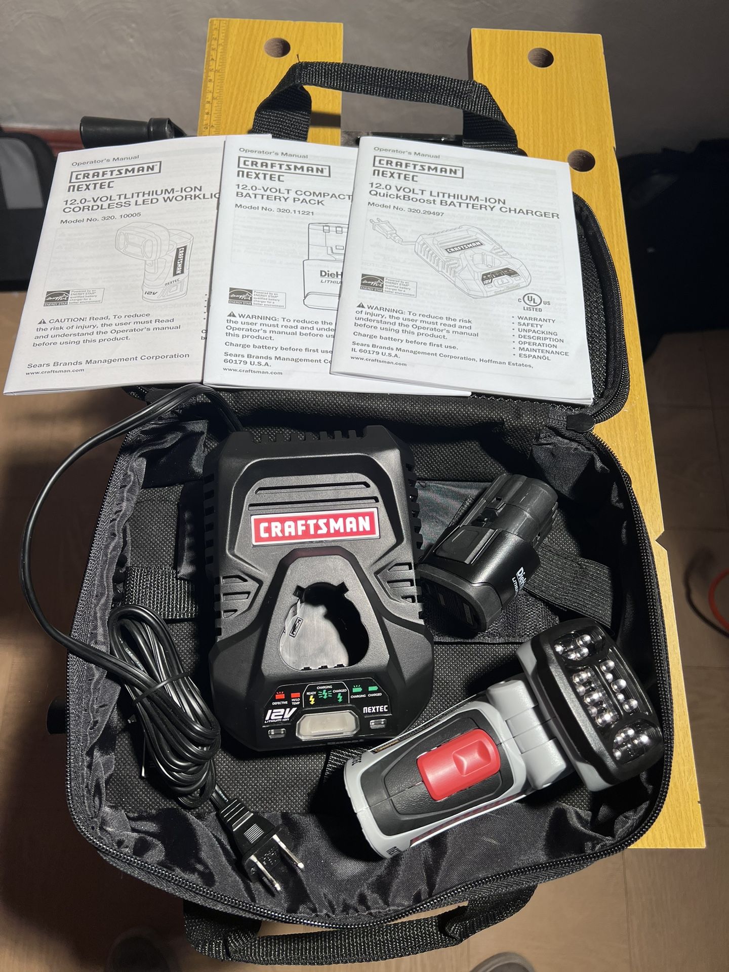 Work Light, QuickBoost Charger And Battery