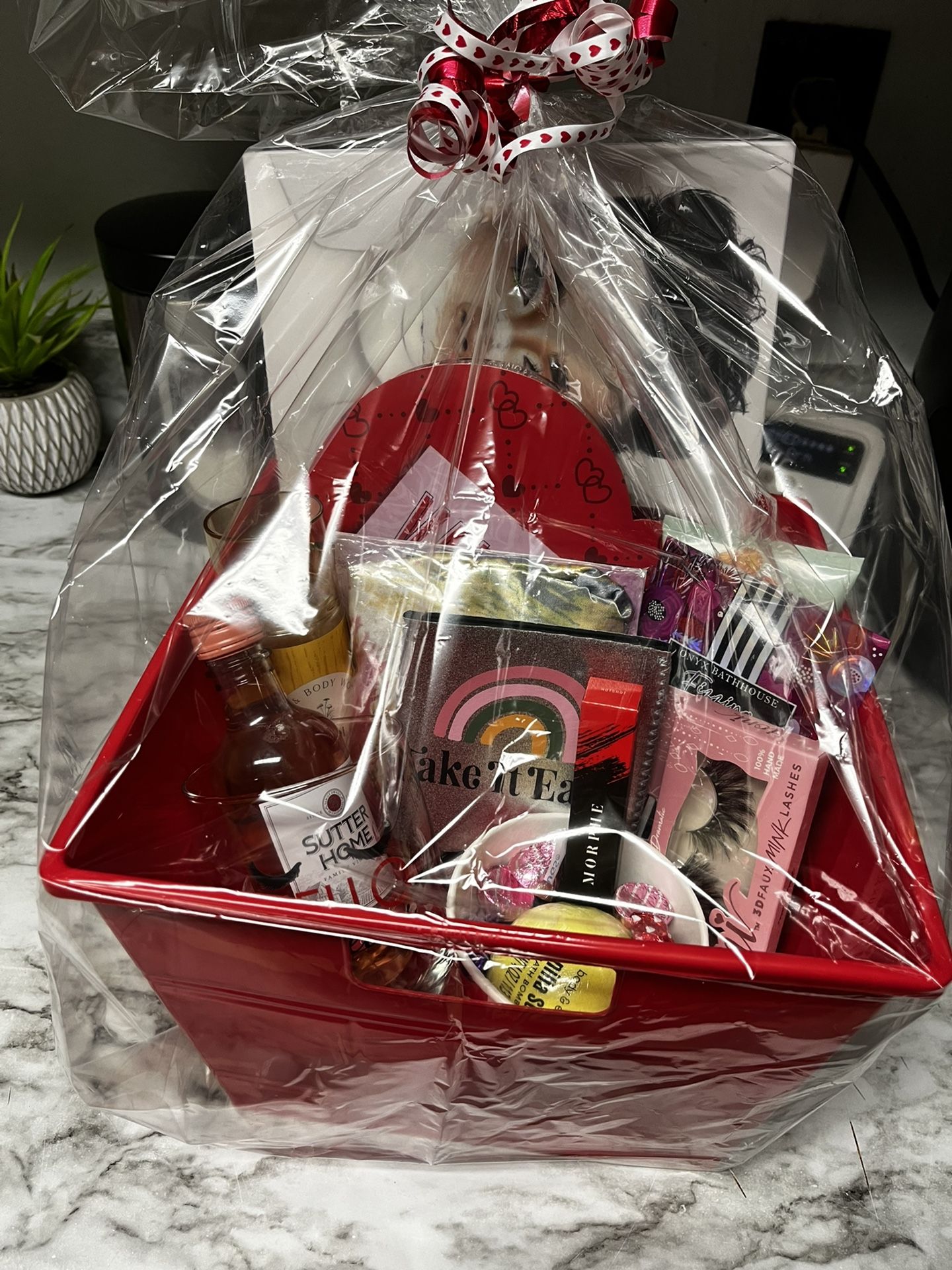 Valentine Gift Basket With James Charles Palette