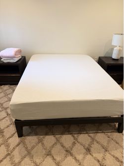 Queen bed frame and mattress