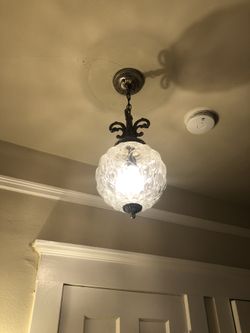 Antique glass pendant lamp.