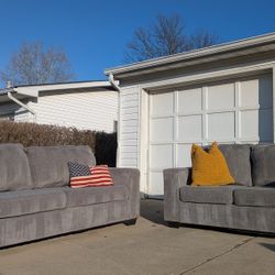 🛋️ Ashley Grey Sofa And Love Seat