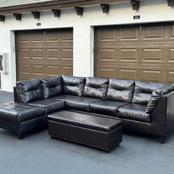 Sectional Couch/Sofa - Brown - Leather - Delivery Available 🚛