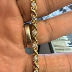 14KT Tennis Bracelet W/ Natural Diamonds 42501-1