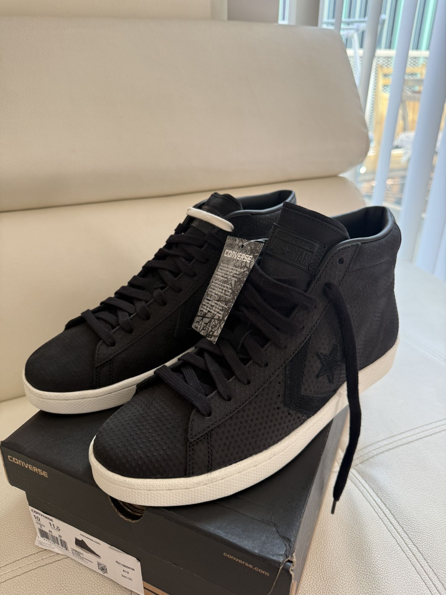 Converse PL 76 Mid – Black/Black/Egret – Men’s 10 / Women’s 11.5