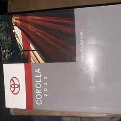 2015 Toyota Corolla Owners Manual Book