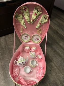 Children's Porcelain Tea Set with Carry Case