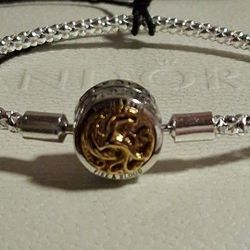 Pandora Authentic Game Of Thrones House Sigil 2 Sided Sterling Silver Studded Chain Bracelet 6 & 7.5  Available 