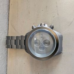 Silver Chronograph Watch with Metal Bracelet
