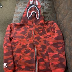 BAPE Color Camo Shark Full Zip Hoodie 'Red' for Sale in Brooklyn