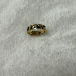 Double sided Luck Ring Plated 18K Gold Size 6 