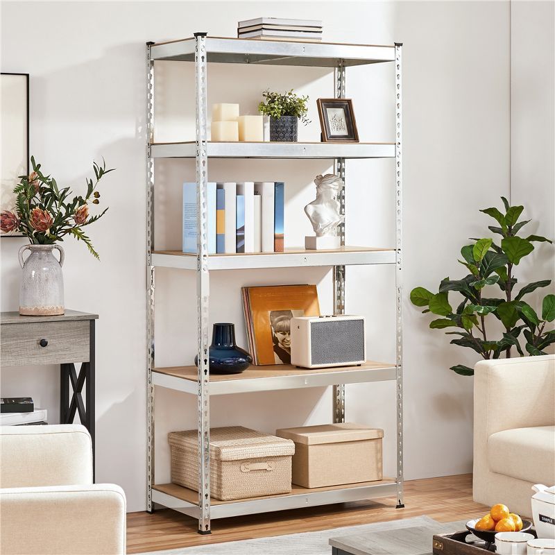 5-Tier Utility Storage Shelves Garage Metal Shelving Unit