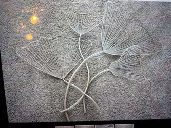 White Metal Ginkgo Leaf Wall Decor / 3 Dimensional 45”x 42”/ From Upscale Home In Melville
