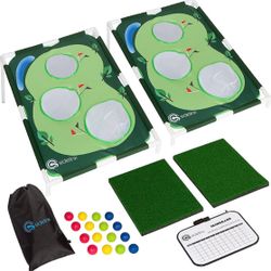Golf Cornhole Set - Golf Yard Game - Chipping Practice Set for Both Indoors and Outdoors - Perfect Golf Gift for Men