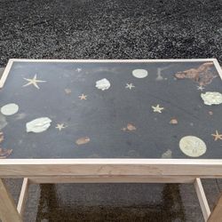 Beach Themed Resin Side Table-  CUSTOM