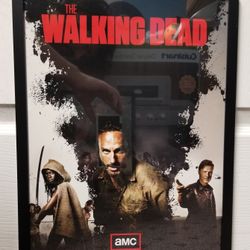 Official Carl Michonne Governer Walking Dead Double Sided Framed Poster 14 x 16