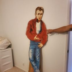 James Dean Cardboard Statue..over 6ft Tall Large Size..good Condition!