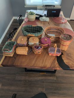 Longaberger Woven Basket Collection – 10 Pieces