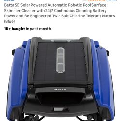 Betta SE Solar Powered Automatic Robotic Pool Surface Skimmer Cleaner