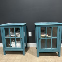 Nightstand Set With Glass Door