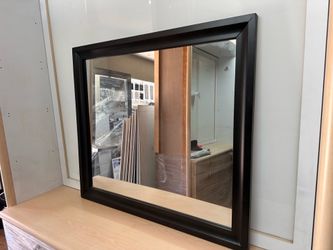 Black Wood Entryway / Bedroom Dresser Mirror — 39.5” x 35”