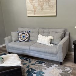 80” Broyhill Grey Fabric Sofa 