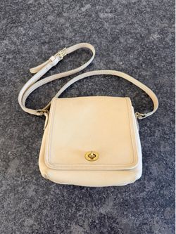 VTG Coach Companion Flap Bag Ivory L9 N-9076 Leather Bag Y2K Pocketbook