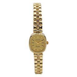 Ladies Geneve 15mm x 18mm Vintage 14K Yellow Gold Watch with Gold Oval Dial. (Pre-Owned)