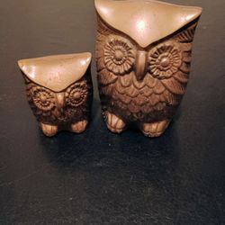 Vtg Brass Owls