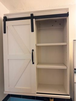 White Barn Door Cabinet