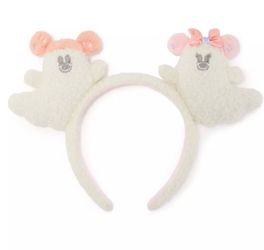 NWT - Disneyland Mickey & Minnie Ghost Plush Ear Headband