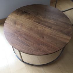Crate & Barrel walnut coffee table