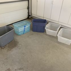 Storage Tub Containers - Plastic - Size Varies