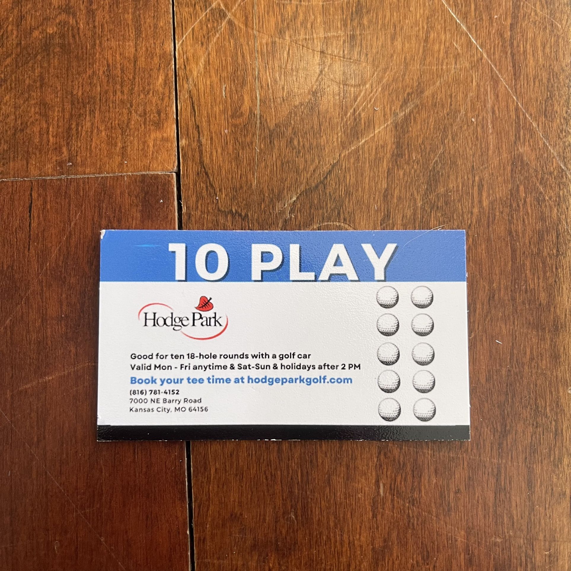 Hodge Park Golf Pass