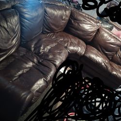 Leather Sectional With Ottoman 