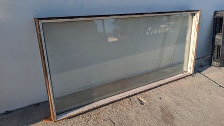 large vintage picture window double pane tempered glass 6'+ 80"x36"