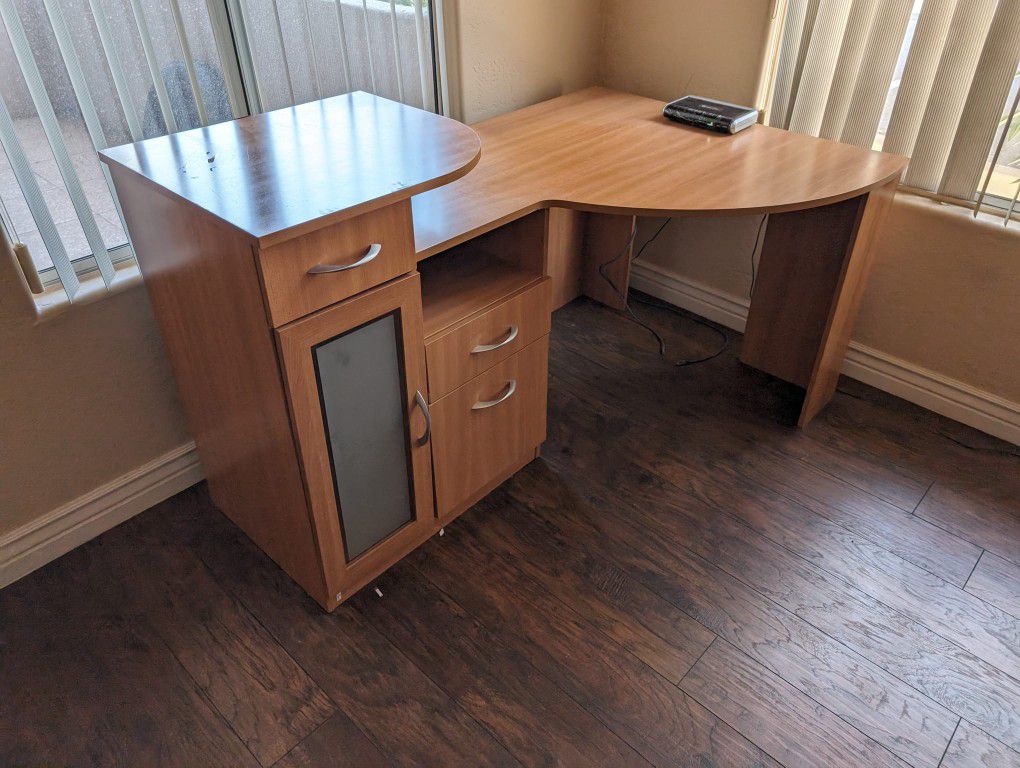 Desk With Drawers and   a Cabinet