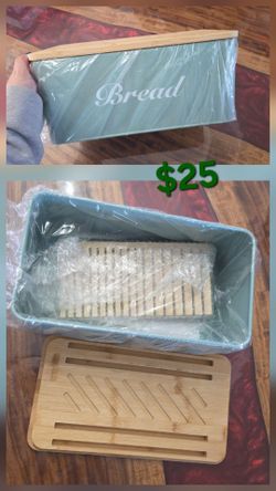 Metal & wood bread box