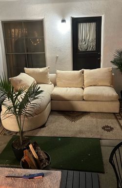 Cream Fabric Sectional Sofa Kreiss