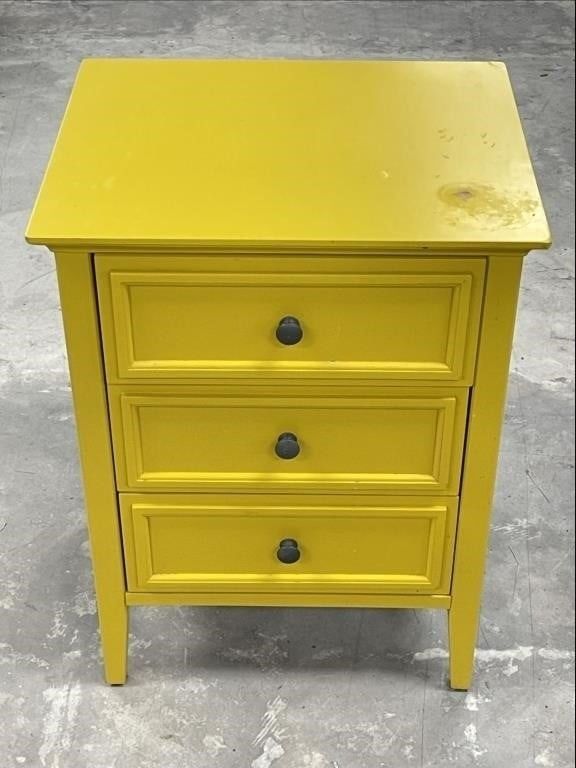 Small Contemporary Style, 3 Drawer, Accent Table, End Table, Nightstand, Storage, Bohemian Yellow, Table