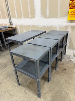 Gray Metal 2-Tier Shelving Units – Set of 4