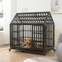 44” Heavy Duty Dog Cage pet Crate with Roof [NEW] **Assembly Req** 